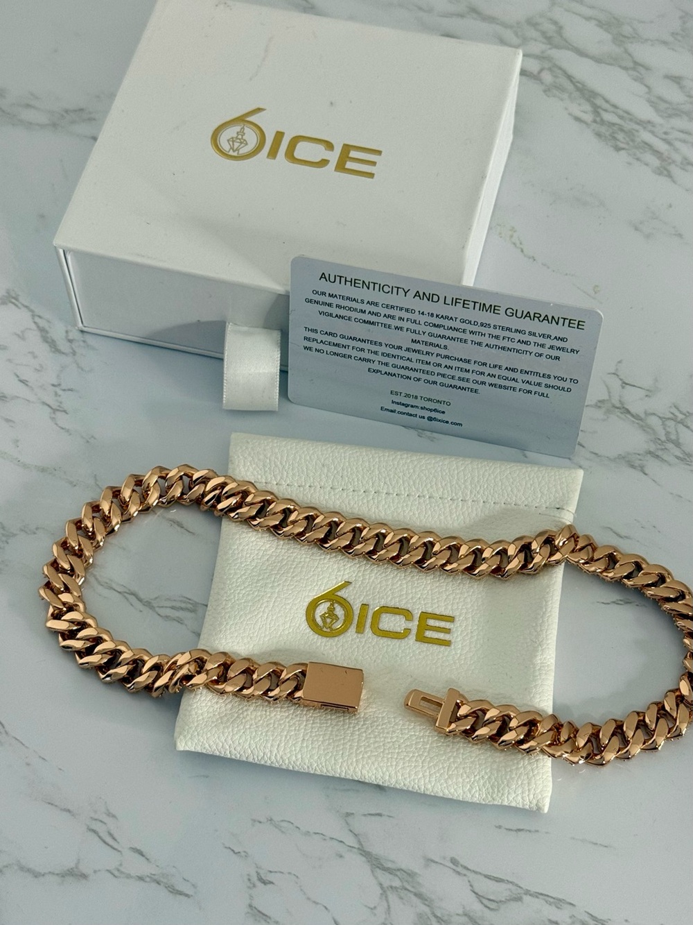 6 Ice Rose Gold Cuban Link Chain - Picture 4 of 4